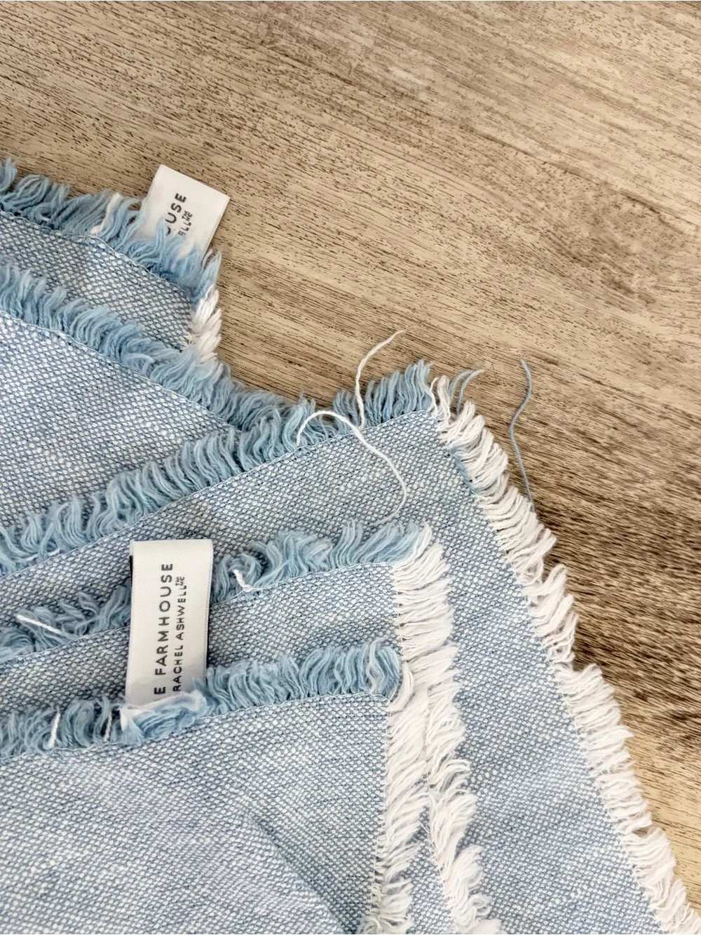 5 RACHEL ASHWELL COTTON NAPKINS THE FARMHOUSE Blue  Denim Cottage
